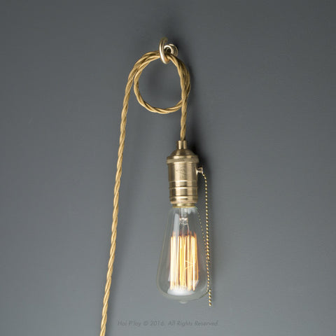 Machined Brass Portable Pendant Lightv