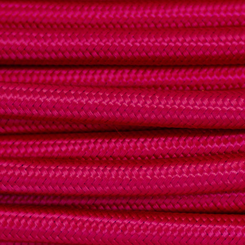 Solid Beetroot Fabric Cable 3 Core