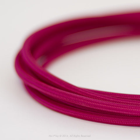 Solid Beetroot Fabric Cable 3 Core