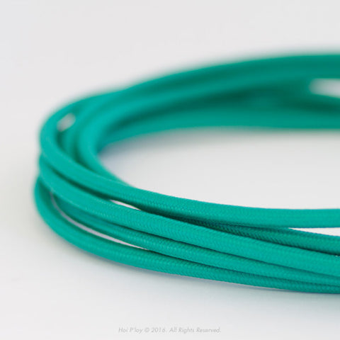 Solid Emerald Fabric Cable 3 Core