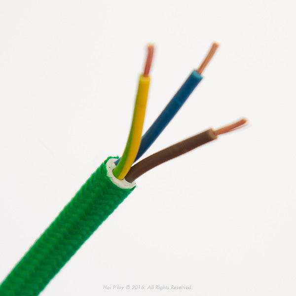 Solid Forest Green Fabric Cable 3 Core – Hoi P’loy