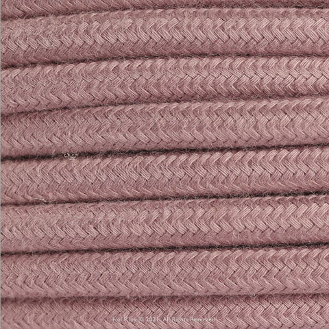 Solid Dusty Pink Fabric Cable 3 Core Natural Range