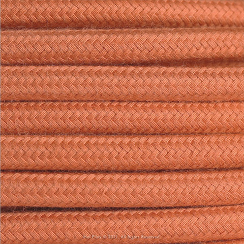 Solid Salmon Fabric Cable 3 Core Natural Range