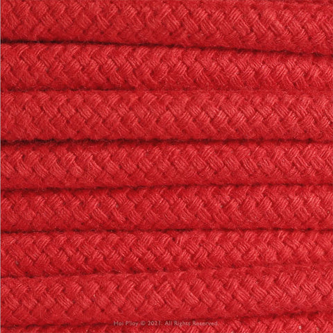 Solid Signal Red Fabric Cable 3 Core Natural Range 7mm