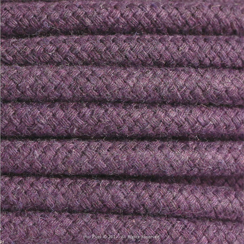 Solid Violet Fabric Cable 3 Core Natural Range 7mm