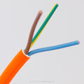 Solid Neon Orange Fabric Cable 3 Core