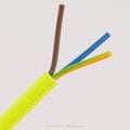 Solid Neon Yellow Fabric Cable 3 Core