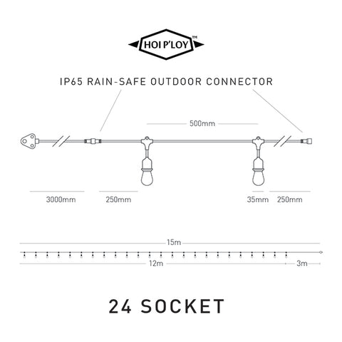 Black String Light - Dimensions 