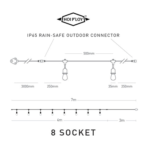 Black String Light - Dimensions 