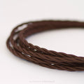Twisted Choc Brown Fabric Cable 3 Core