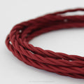 Twisted Maroon Fabric Cable 3 Core
