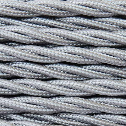 Twisted Silver Fabric Cable 3 Core