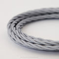 Twisted Silver Fabric Cable 3 Core