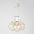 White & Silver Cluster Ceiling Pendant Light (3 Pendants, 1.5m ea) with Solid Pearl