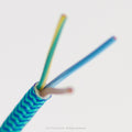 Zigzag Blue & Emerald Fabric Cable 3 Core