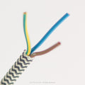 Zigzag Graphite & Ivory Fabric Cable 3 Core
