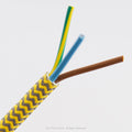 Zigzag Yellow & Graphite Fabric Cable 3 Core