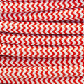 Zigzag Red & White Fabric Cable 3 Core