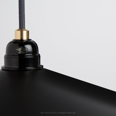 Exposed Shade Black & Gold Empire Ceiling Pendant  - Detail