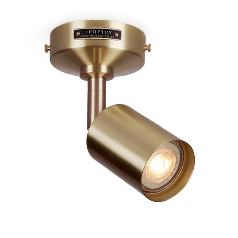 Single Brass Hugo Hotspot Ceiling/ Wall Light with GU10 Bulb