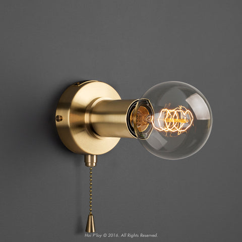 Pullchain Brass Simple Wall Sconce