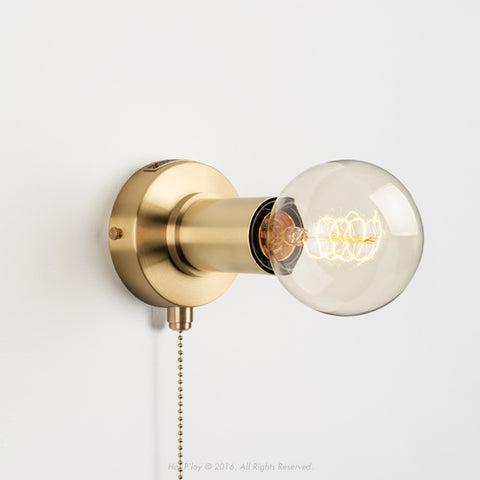 Pullchain Brass Simple Wall Sconce