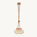 Copper Cluster 5 Ceiling Pendant Light - Whiskey Fabric Cable 
