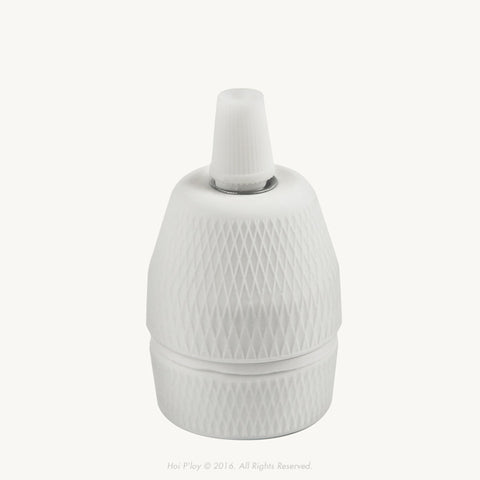 Diamond Porcelain Lamp Holder - Cable Grip