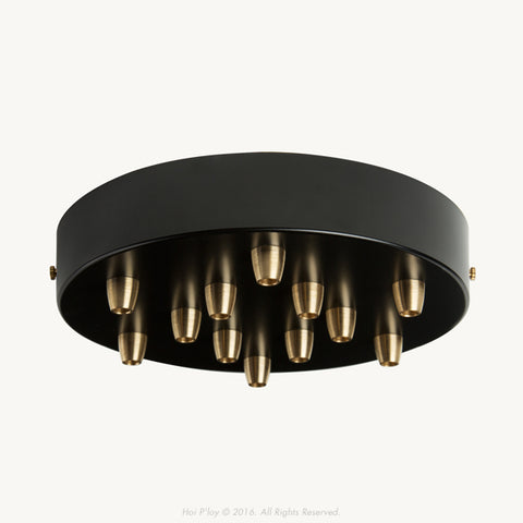 Extra Large Black Ceiling Cup - Dimensions 