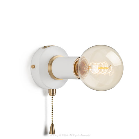 Pullchain White Simple Wall Sconce