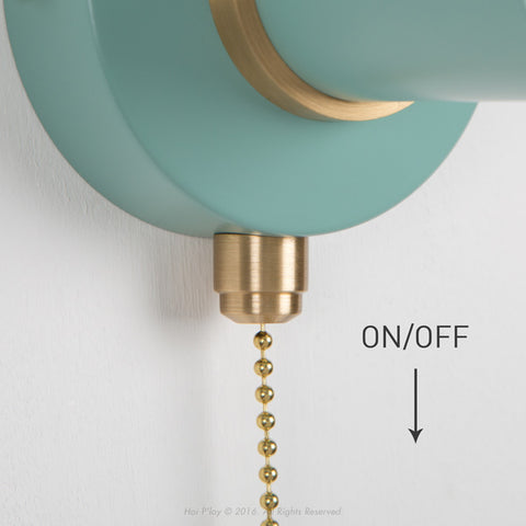 Pullchain Misty Mint Simple Wall Sconce