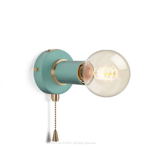 Pullchain Misty Mint Simple Wall Sconce