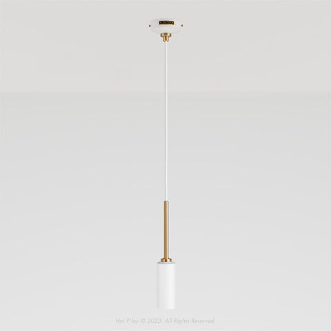 Signature White & Brass Single Percy Pendant Light