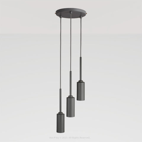 Monotone Charcoal Grey Triple Percy Pendant Light