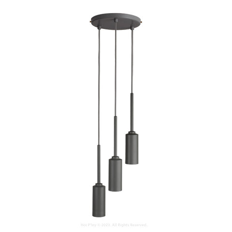 Monotone Charcoal Grey Triple Percy Pendant Light