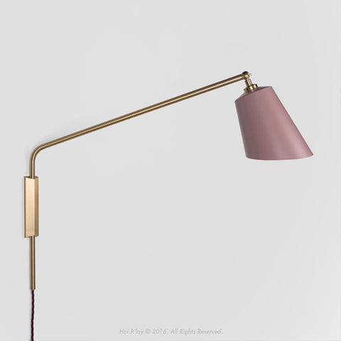 Winter Blush & Brass Slim Shady Wall Light