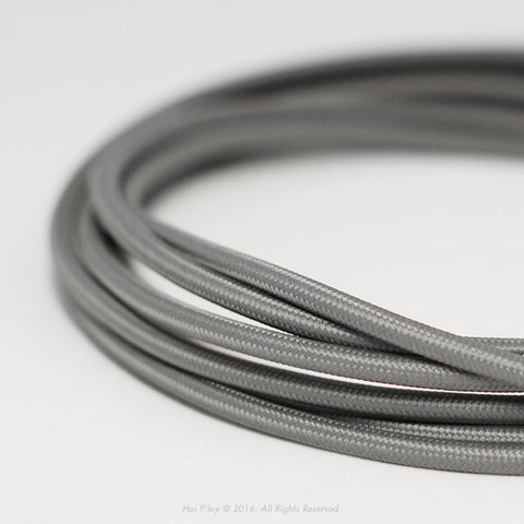 Charcoal Grey Monotone Slim Shady Wall Light - Fabric Cable 
