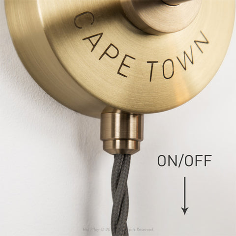 Alfie 90 Wall Sconce - Brass - On Off Detail