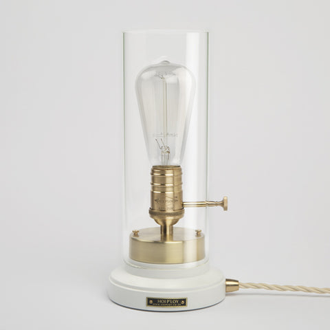 White & Brass Bureau Lamp