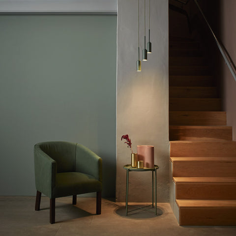 Signature Botany Green & Brass Triple Percy Pendant Light