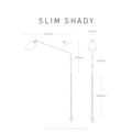 Brass Slim Shady Wall Light - Dimensions 